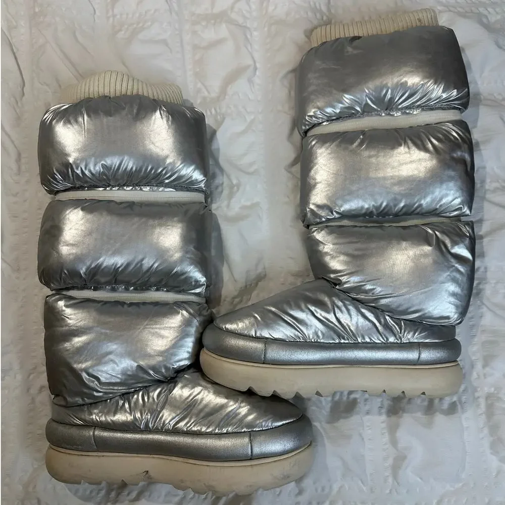 UGG Classic Maxi Ultra Tall silver metallic puffer boots EU36/US 5 SN1135152